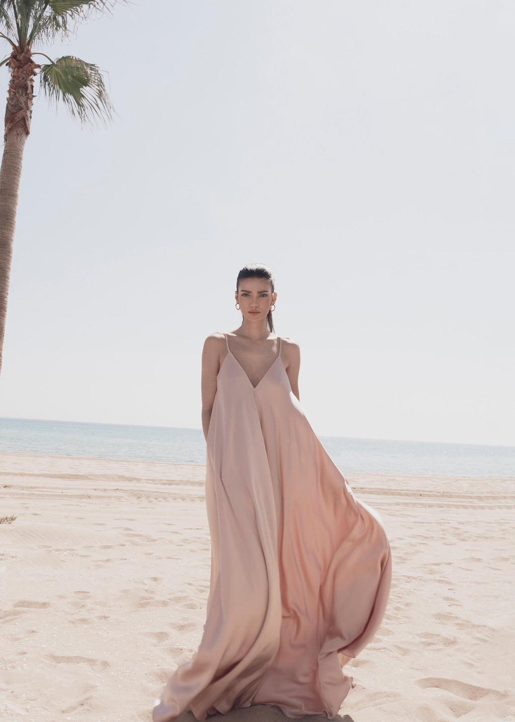 fairy dress long beach Fairy A Line V Neck Tulle Long Beach Wedding Dresses with Appliques AB24102207