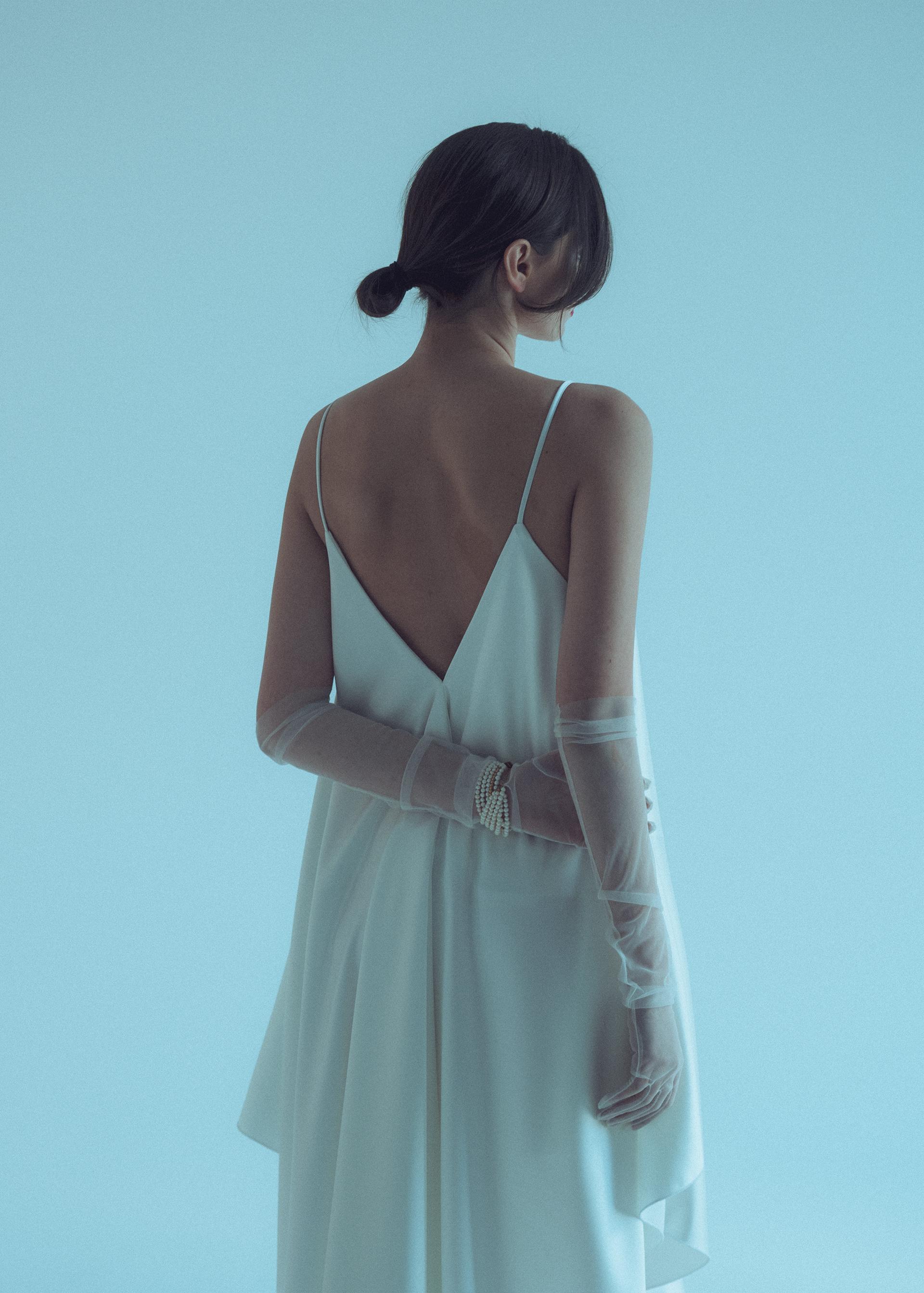 Midi Fairy Dress - White Satin Bridal Dress | DVETE Midi Fairy Dress - White Satin Bridal Dress | DVETE