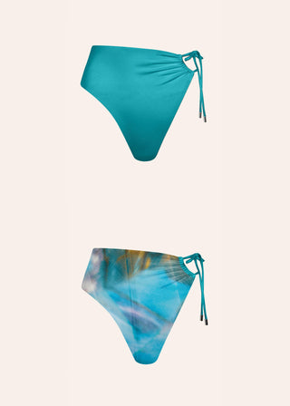 Heidi Bikini Bottom Reversible in Aquamarine